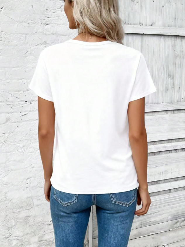biały t-shirt serce