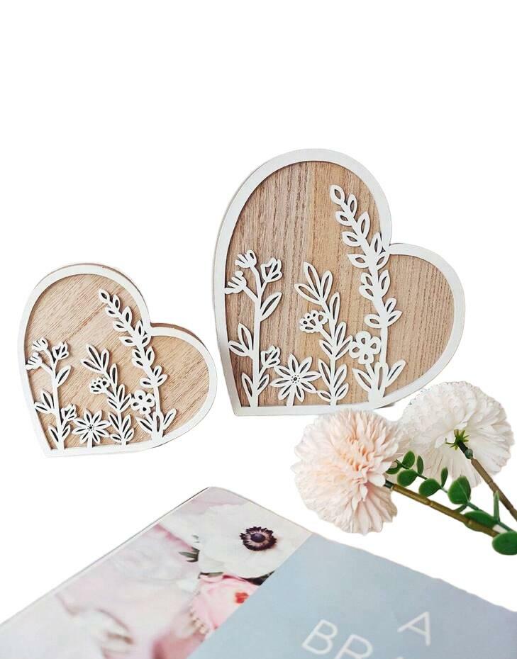 DREWNIANE OZDOBNE SERCE 2-PACK 