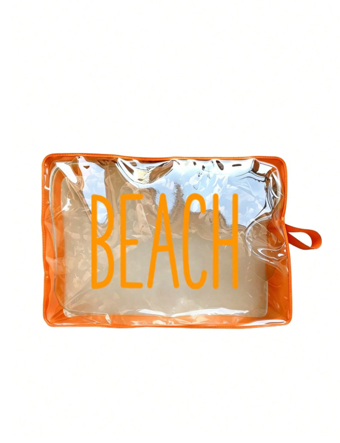 Przezroczysta kosmetyczka napis beach