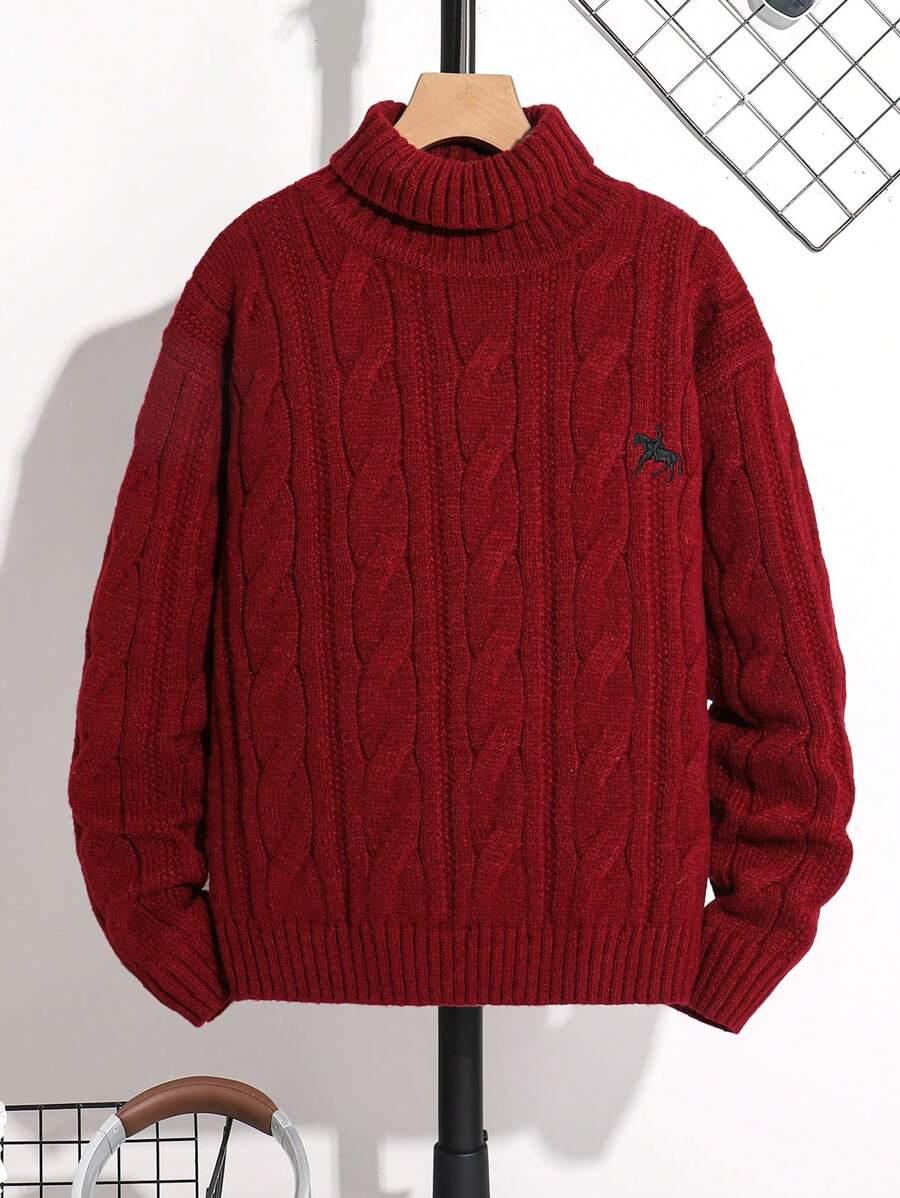 BORDOWY DZIANINOWY SWETER