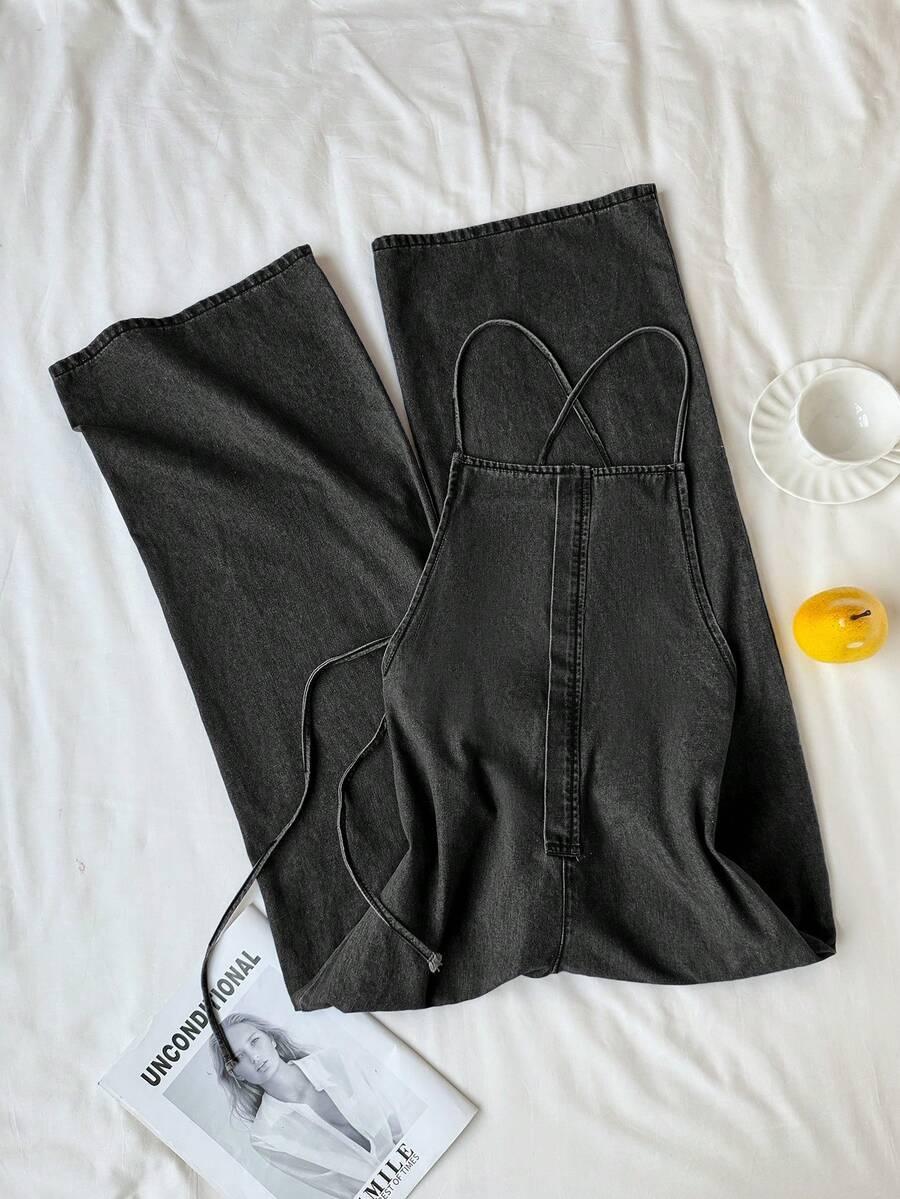 CZARNY KOMBINEZON JEANS 
