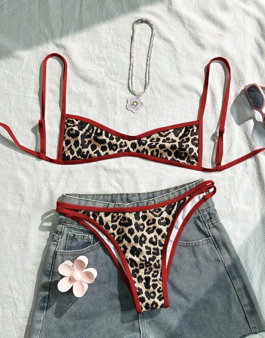 dwuczęściowy strój kąpielowy animal print 