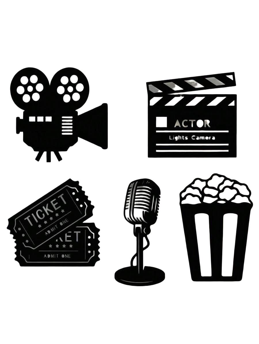 metalowe dekoracje ścienne z motywem filmowym 5-pack