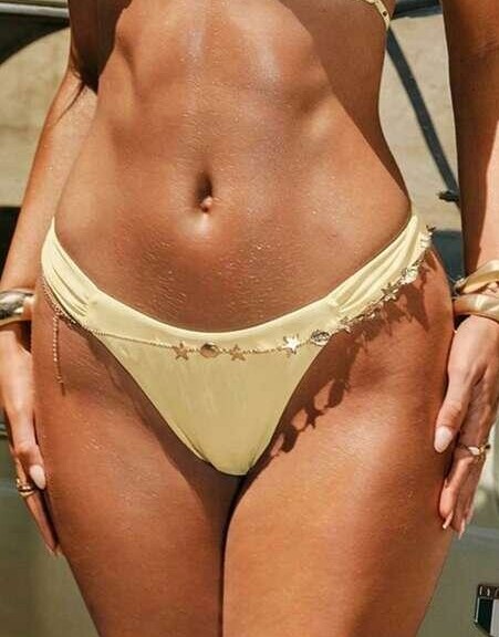 żółty dół od bikini