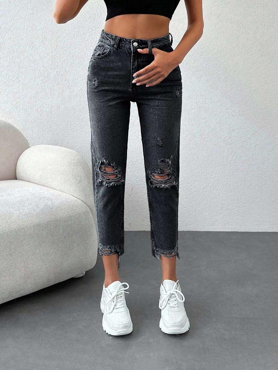 czarne spodnie jeans