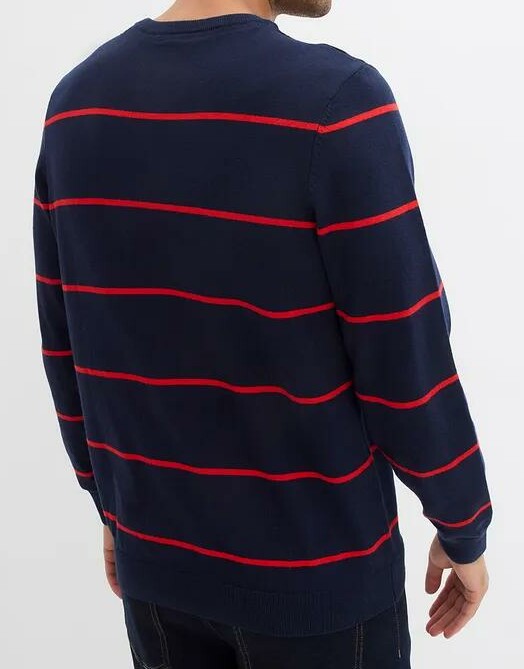 SWETER MĘSKI BAWEŁNIANY W PASKI