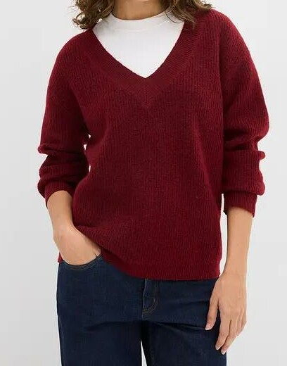 DZIANINOWY SWETER Z W SEREK
