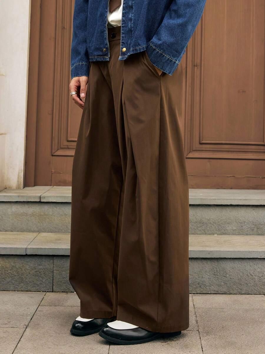 BRĄZOWE SPODNIE CASUAL