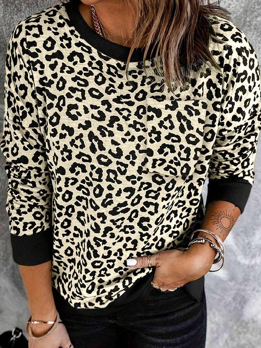 BLUZKA Z DŁUGIM RĘKAWEM ANIMAL PRINT