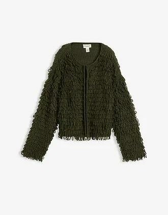SWETER ROZPINANY Z FRĘDZLAMI