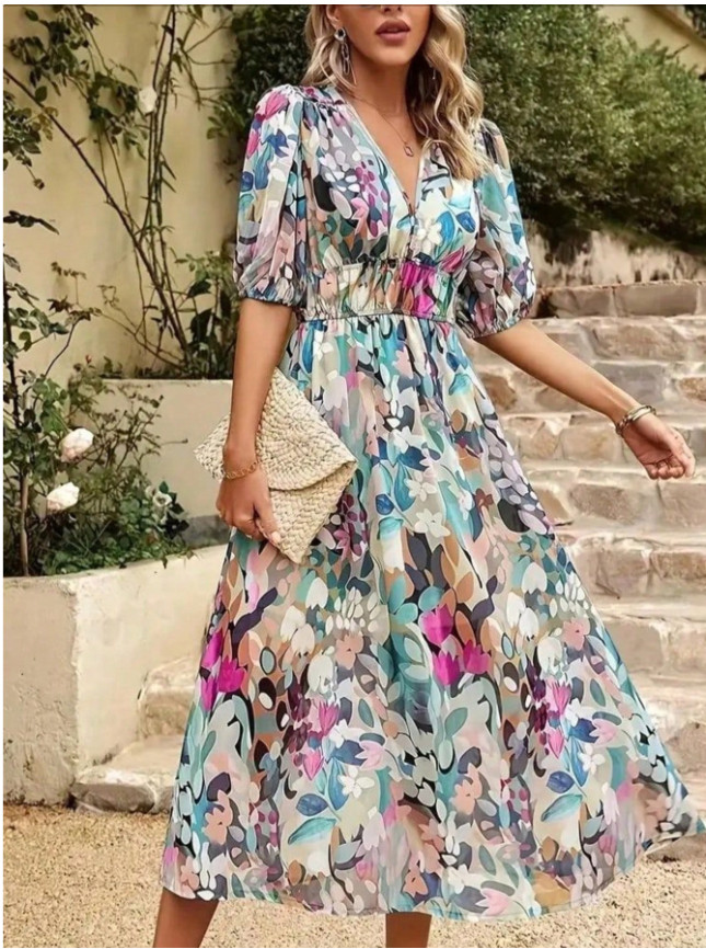 MAXI SUKIENKA V-NECK