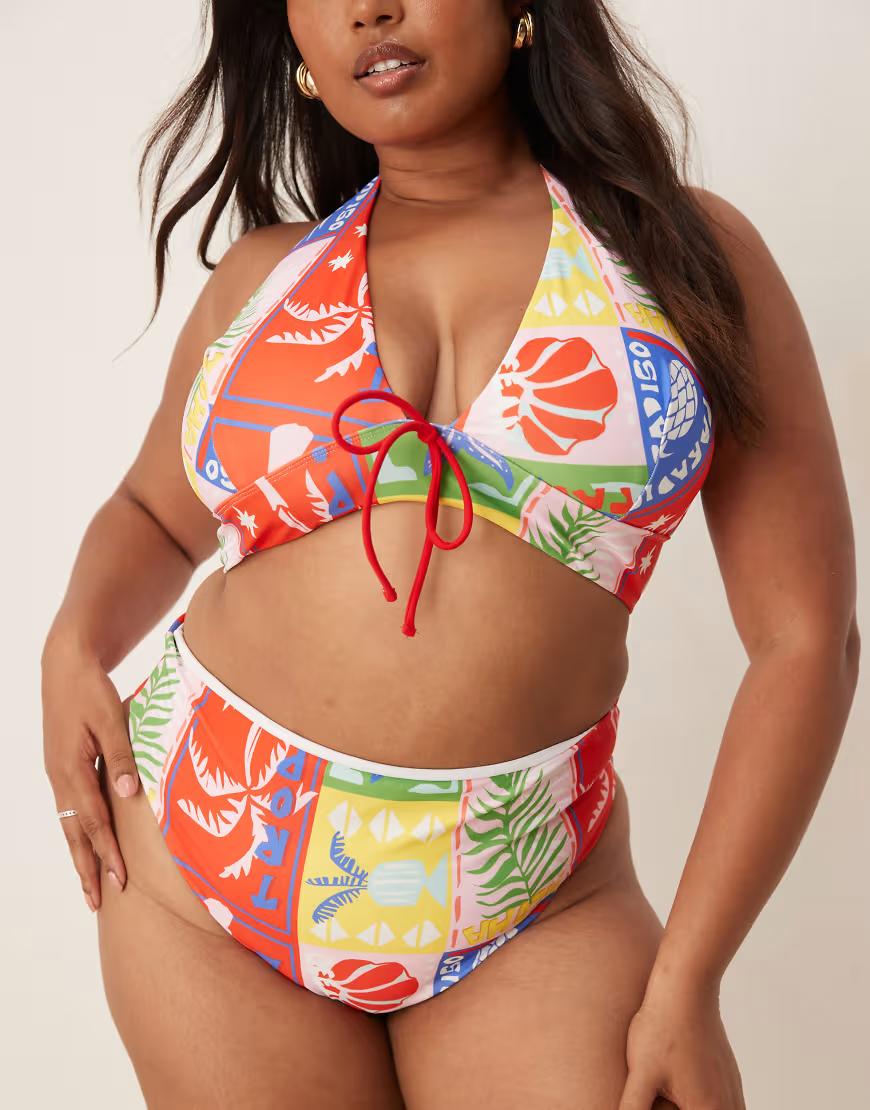 dół od bikini wysoki stan print 