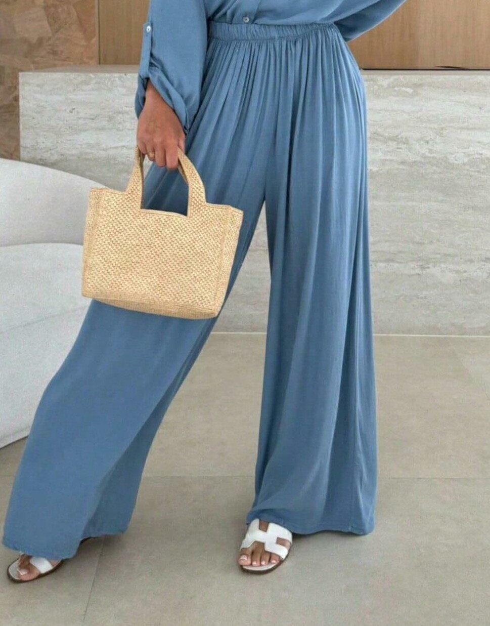 niebieskie spodnie casual