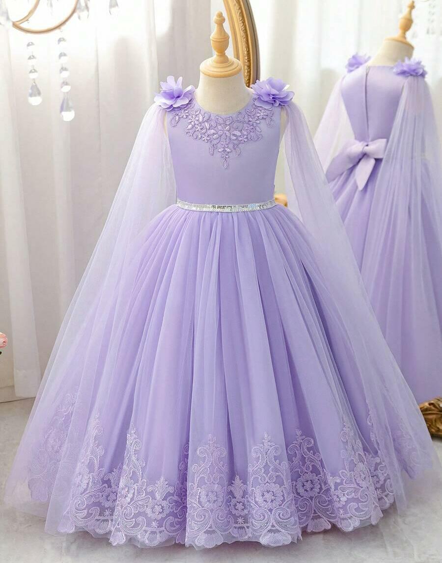 FIOLETOWA MAXI SUKIENKA TIUL HAFT