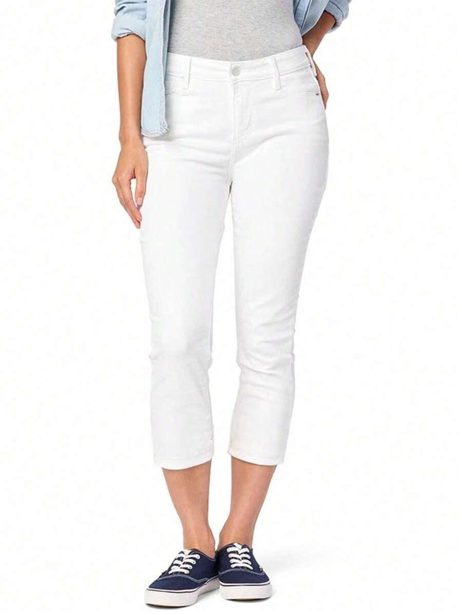 białe spodlenie jeans