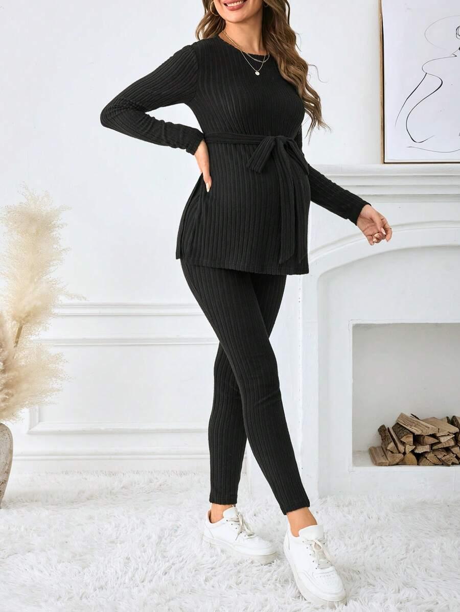 BLUZKA LEGGINSY KOMPLET PRĄŻKI
