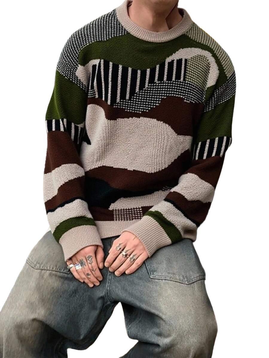 SWETER MĘSKI ZE WZOREM 