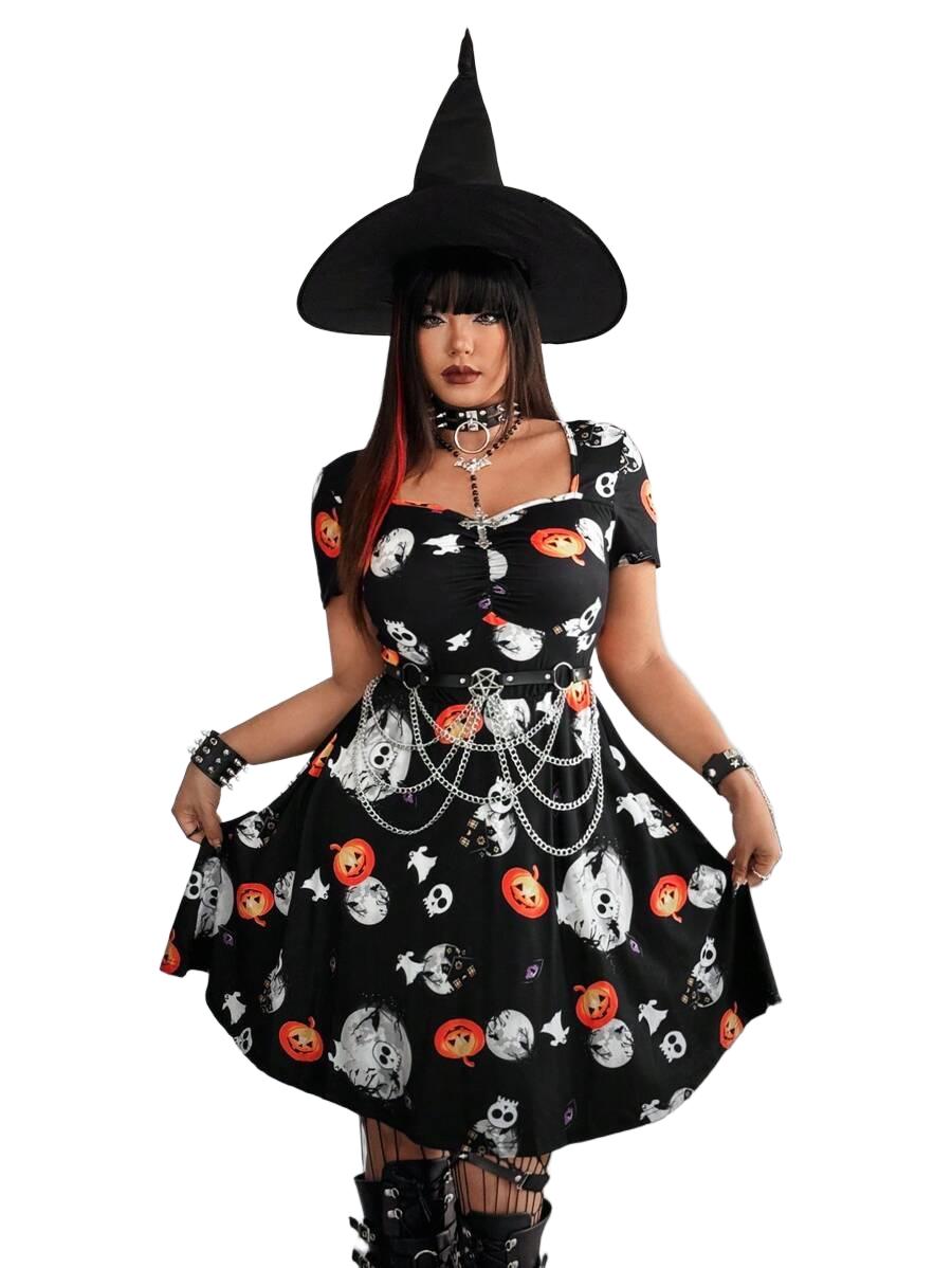 SUKIENKA ROZKLOSZOWANA Z MOTYWEM HALLOWEEN
