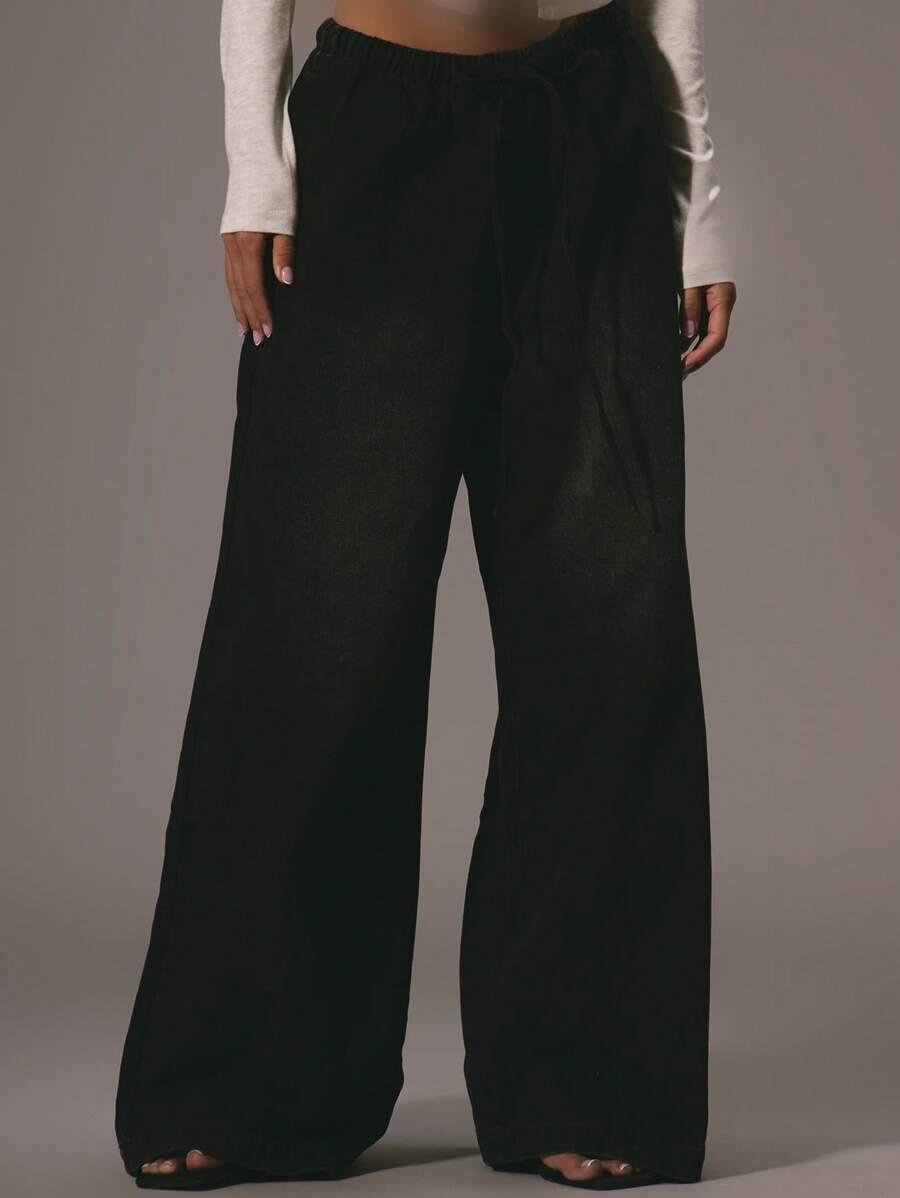 CZARNE SPODNIE JEANS