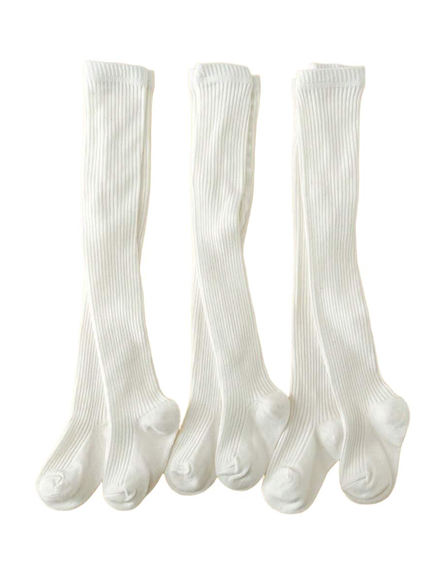 białe rajstopy prążki 3-pack
