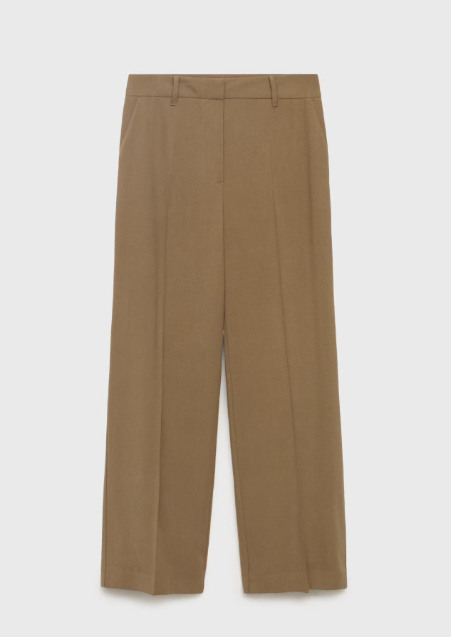 Spodnie khaki o prostym kroju ze średnim stanem