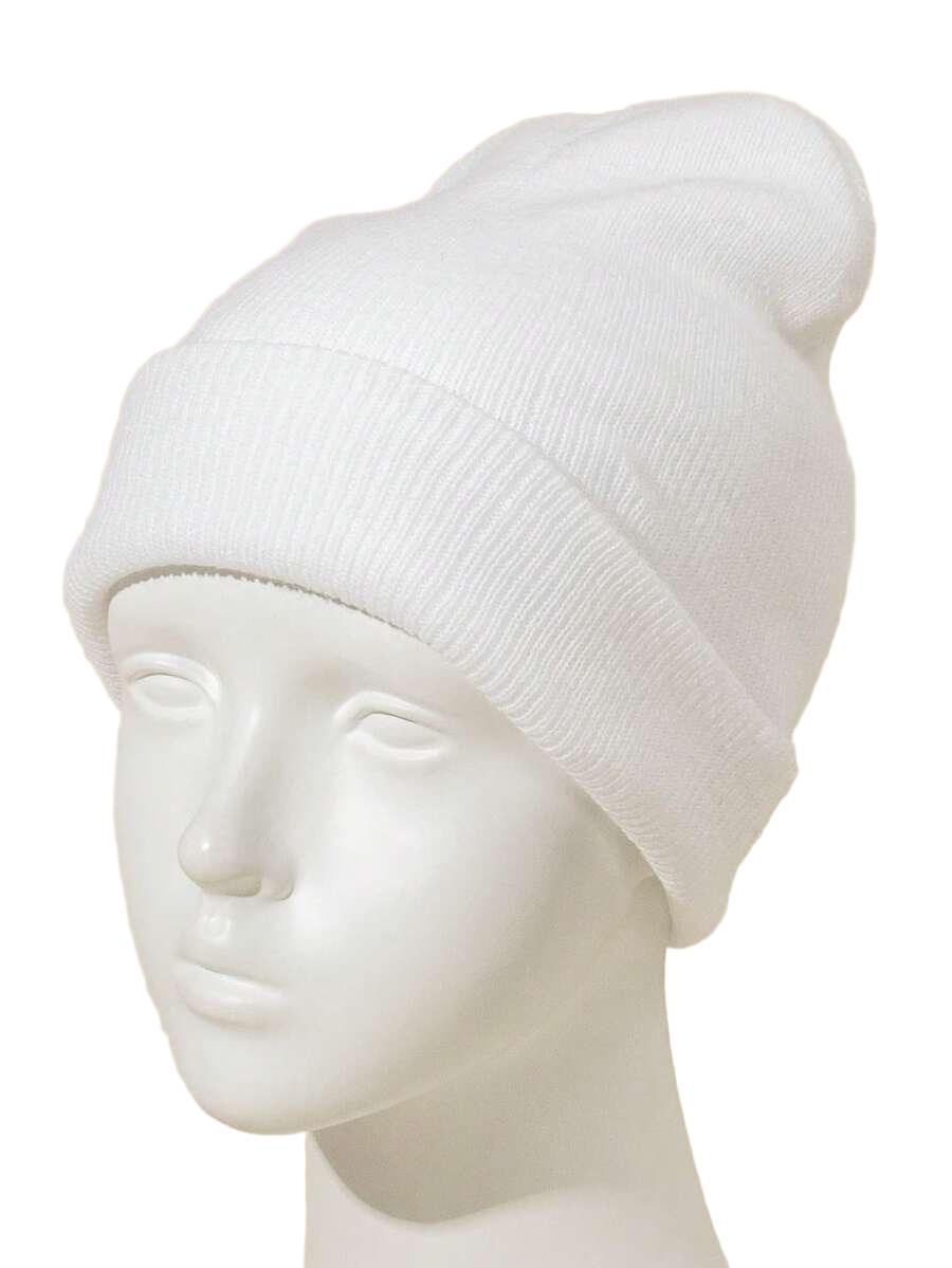 biała czapka beanie