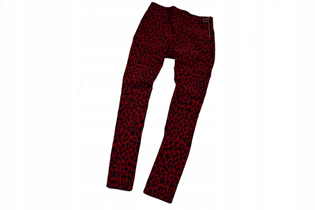 spodnie animal print suwak kieszenie casual 