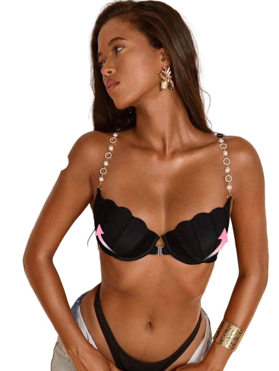 CZARNA GÓRA OD BIKINI PUSH-UP