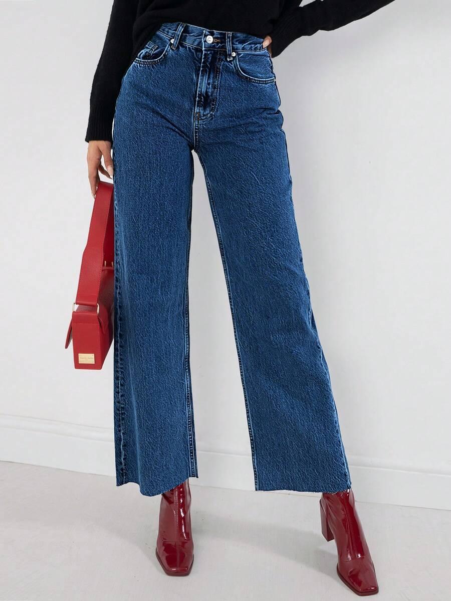  NIEBIESKIE SPODNIE JEANS WYSOKI STAN