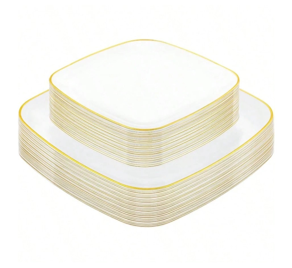 plastikowe kwadratowe talerze 20-pack