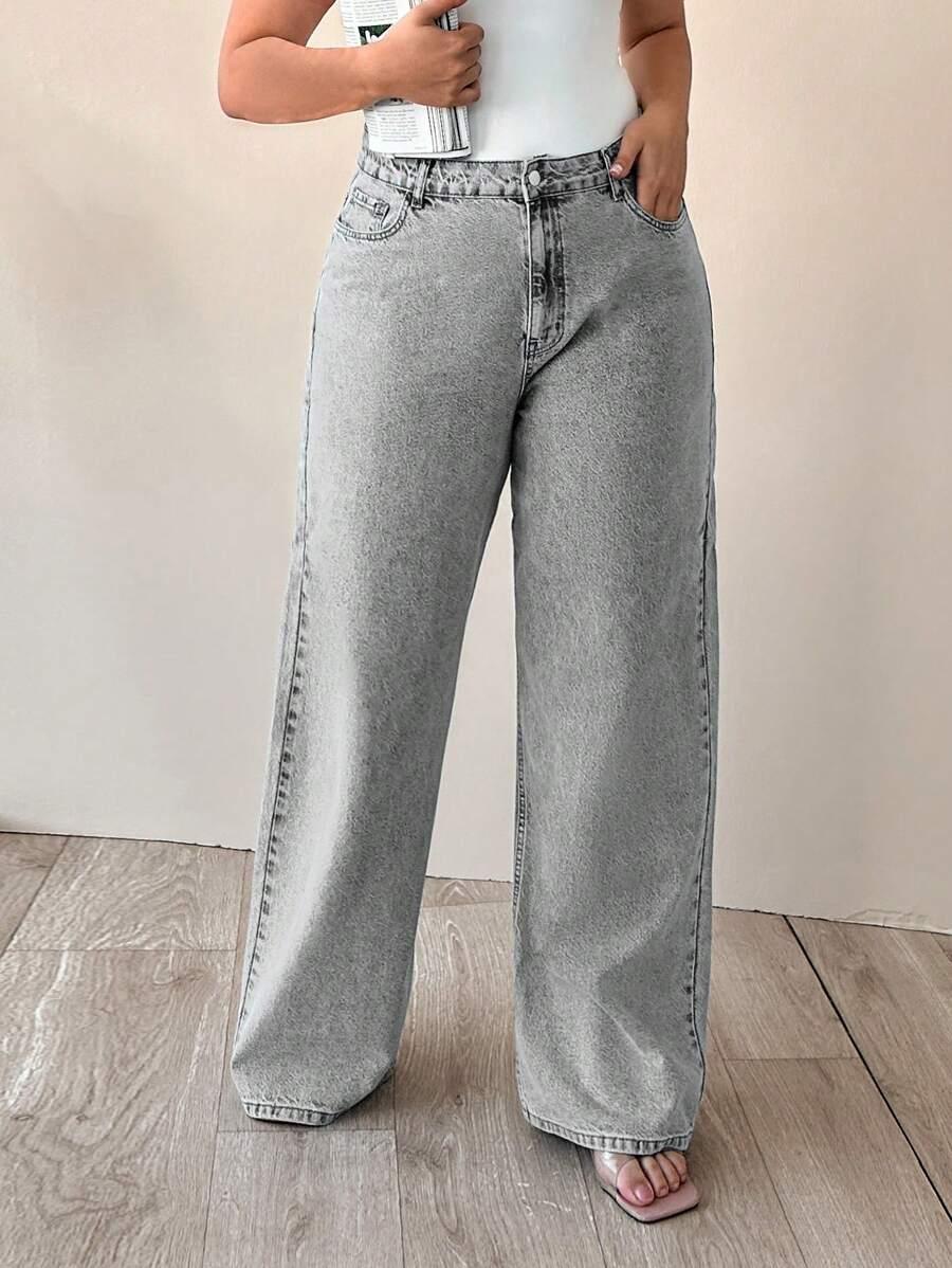 SZARE SPODNIE JEANS