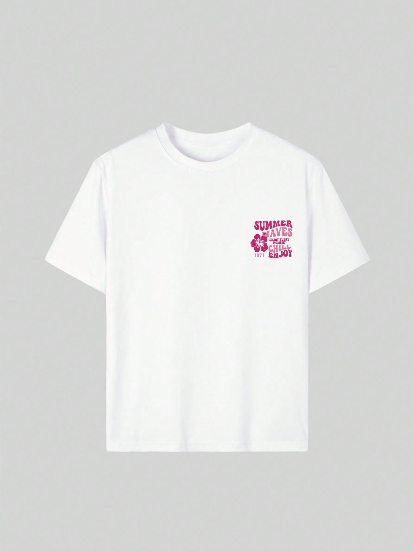 biały t-shirt nadruk
