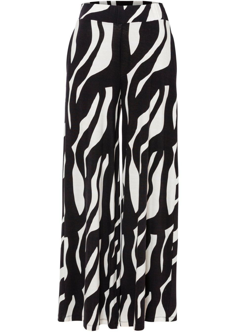 SPODNIE DAMSKIE CASUAL SZWEDY WYSOKI STAN WISKOZA PRINT