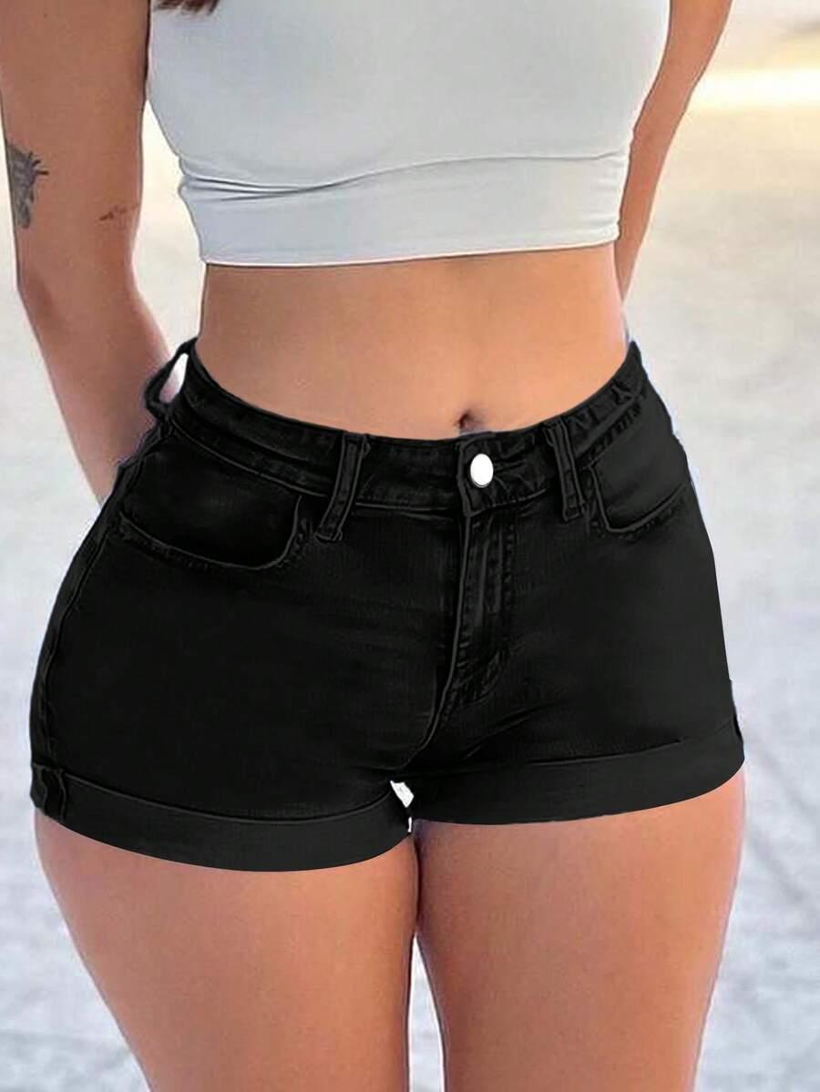 czarne spodenki jeans 