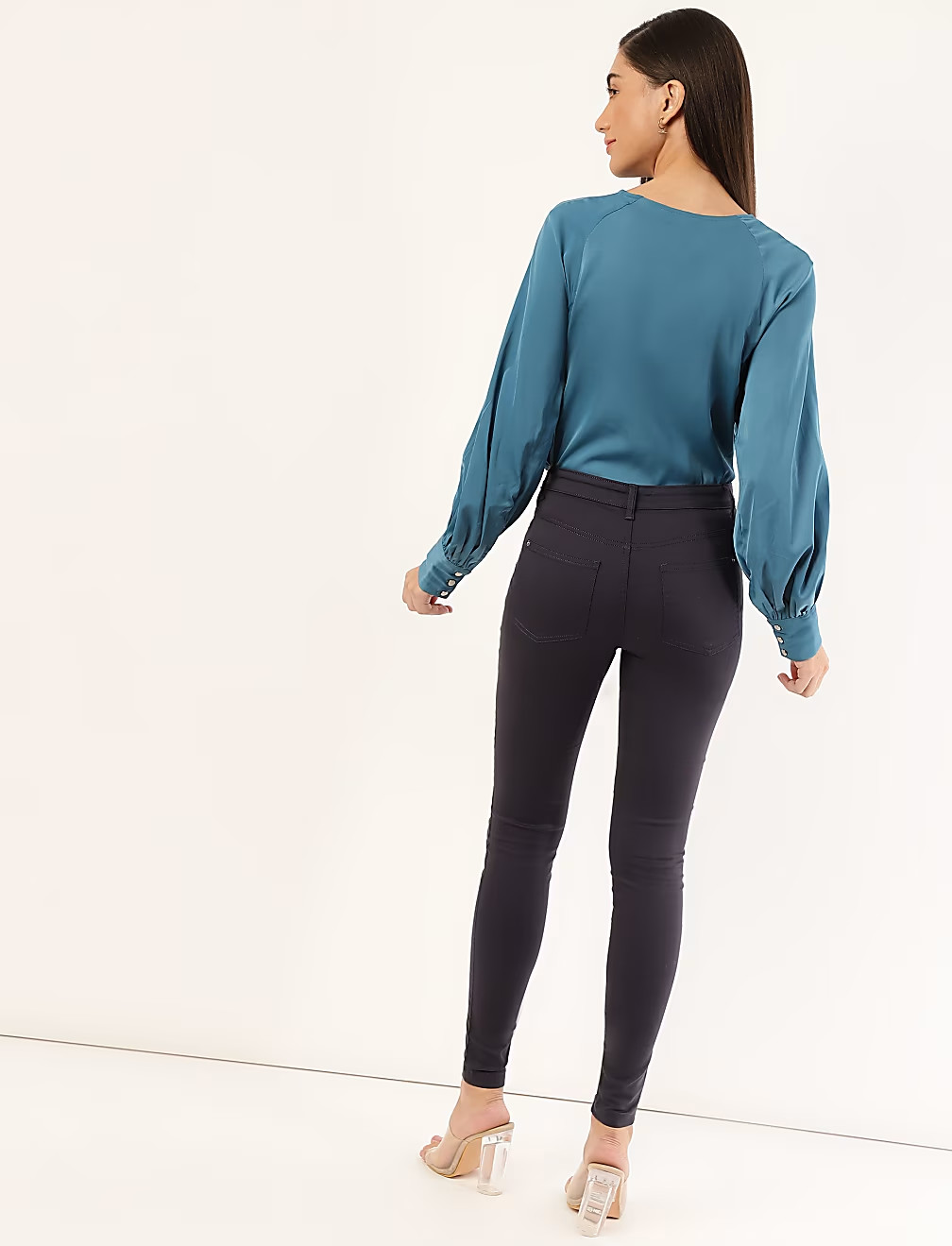 SPODNIE RURKI WYSOKI STAN T57-9434K-NL