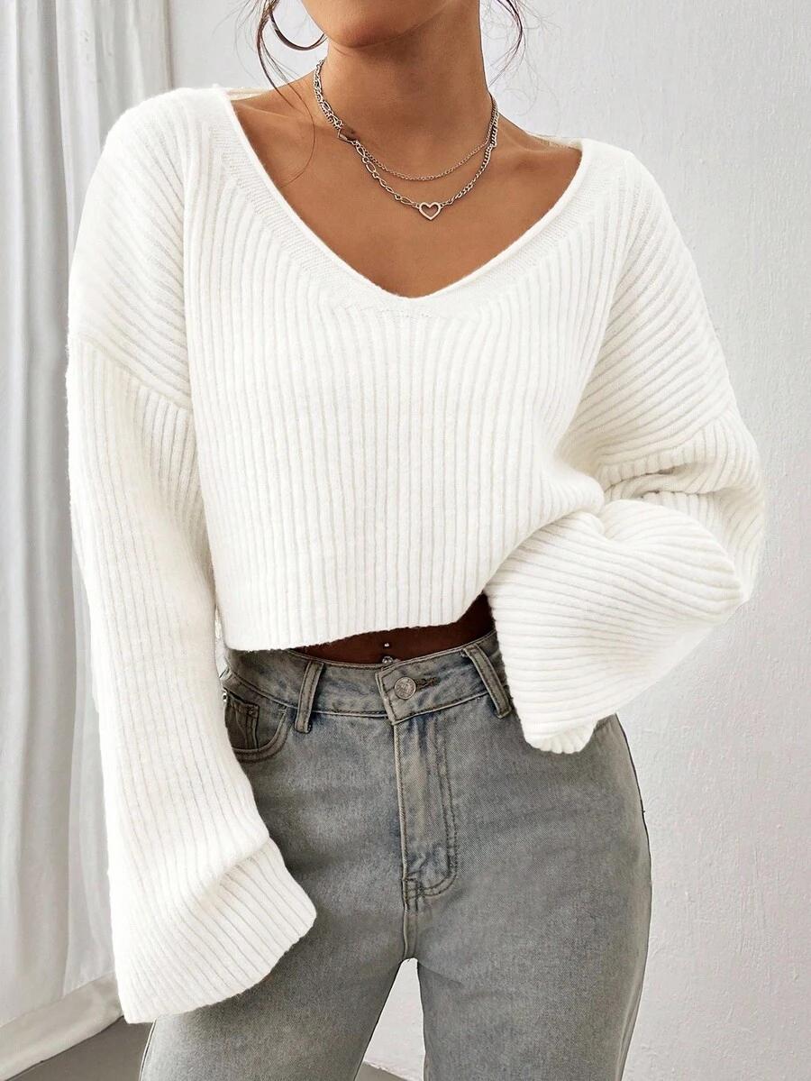 ECRU SWETER V-NECK