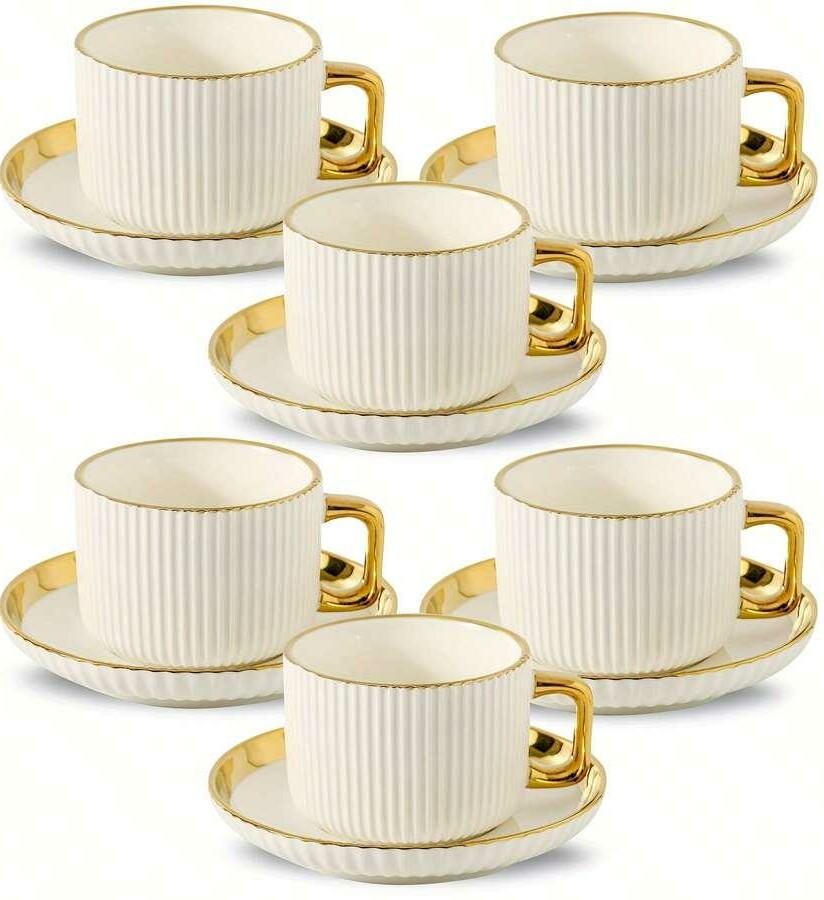 ZESTAW FILIŻANEK ZE SPODKAMI 6-PACK