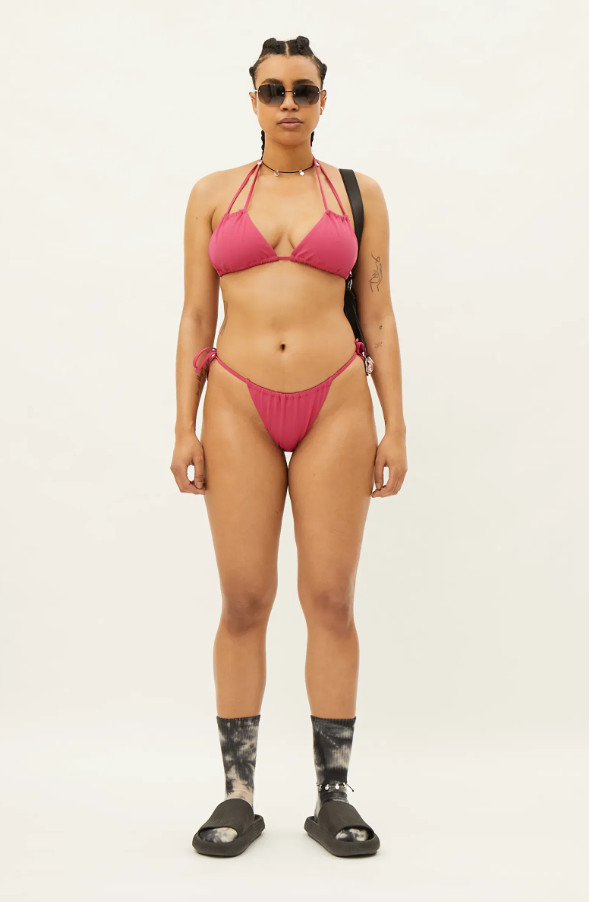 RÓŻOWY DÓŁ OD BIKINI WIĄZANIE