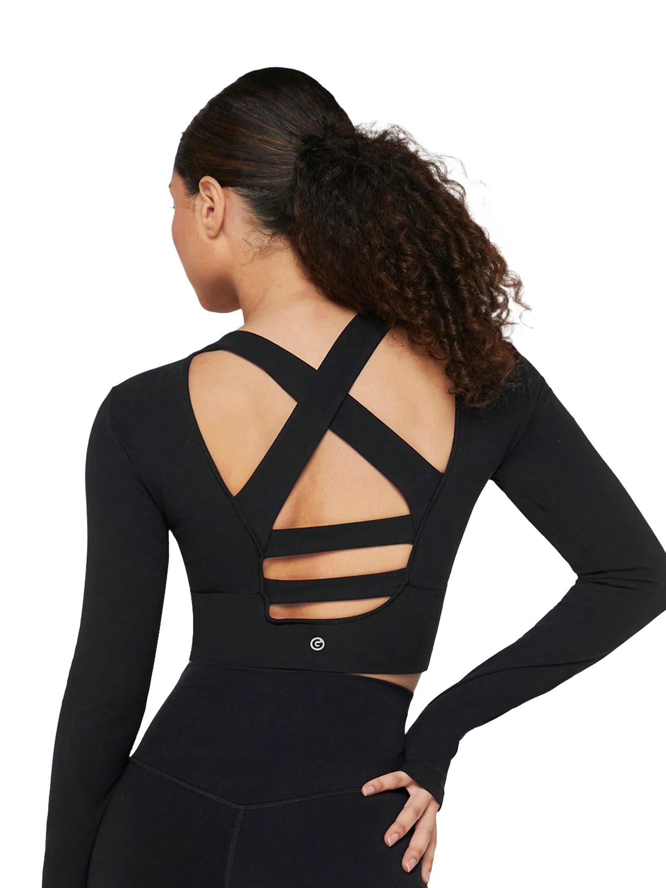 top sportowy z długim rękawem cross back
