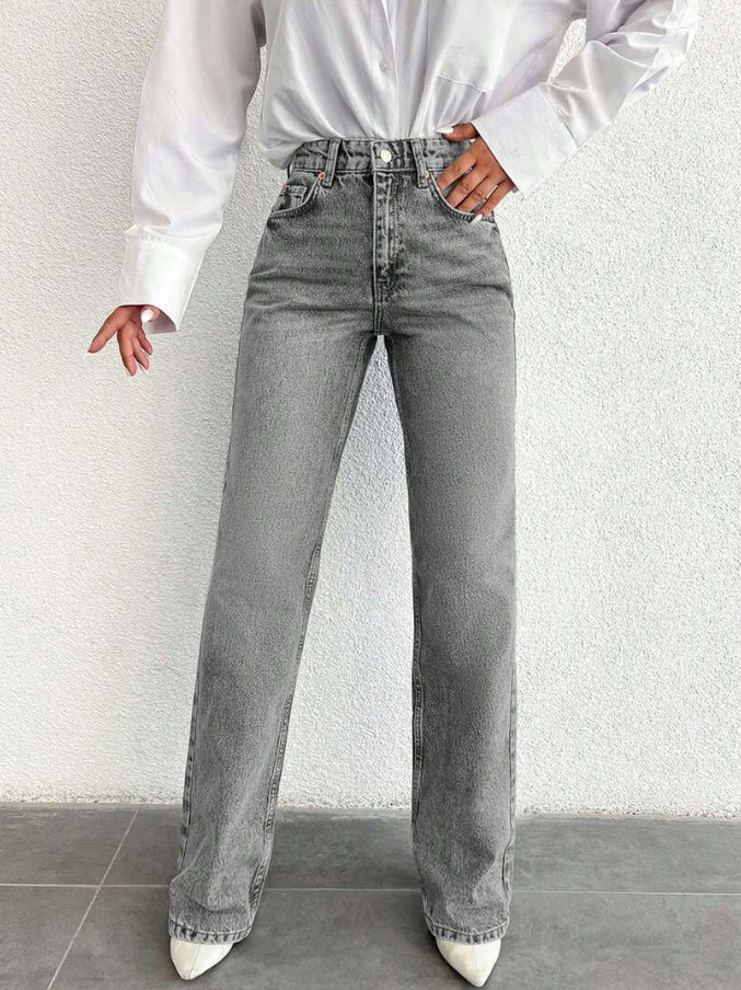 SZARE SPODNIE JEANS
