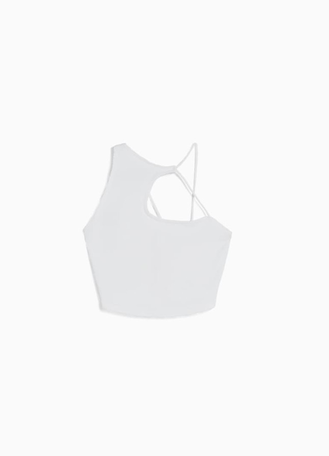 PRĄŻKOWANY BIAŁY CROP TOP 