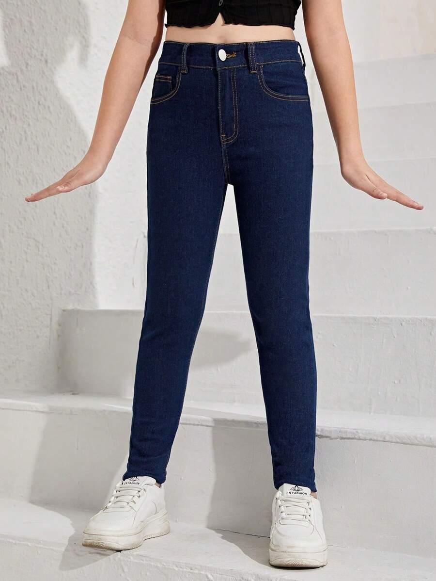 GRANATOWE SPODNIE JEANS