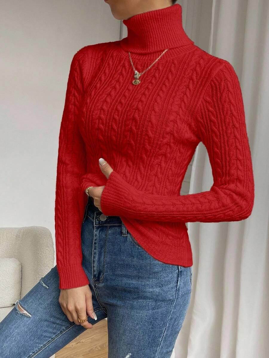 czerwony sweter golf