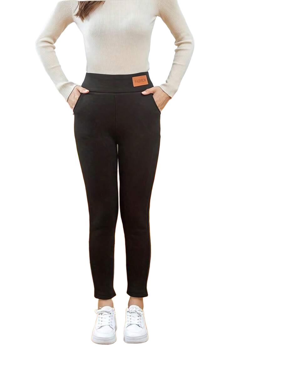CZARNE OCIEPLANE LEGGINSY