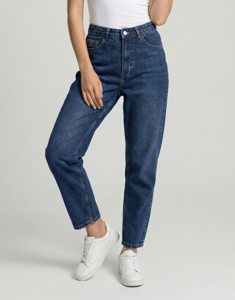 SPODNIE MOM JEANS WYSOKI STAN
