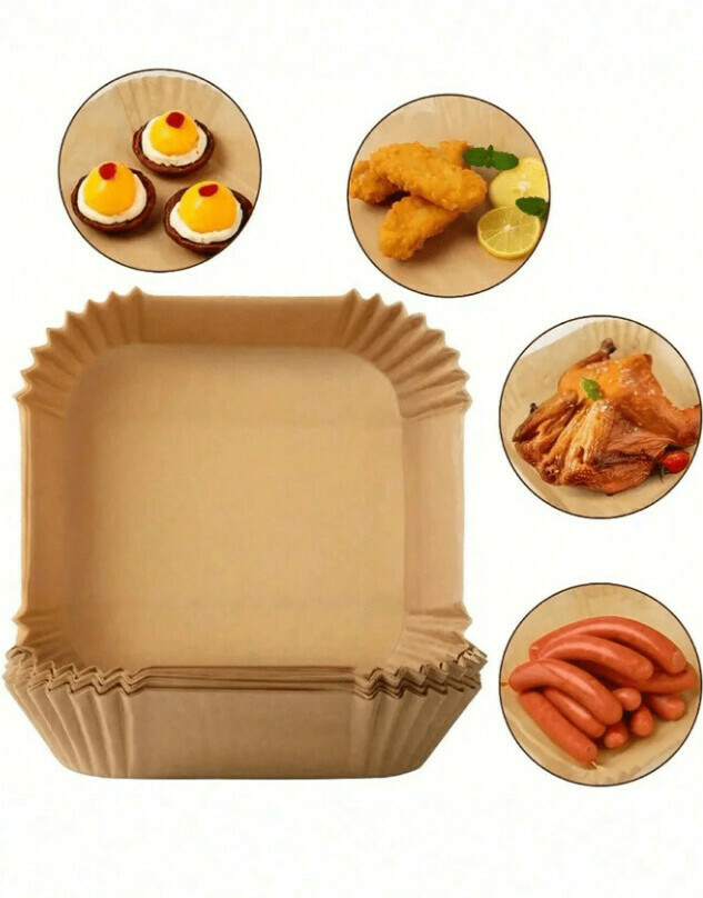 WKŁAD FORMA PAPIER DO PIECZENIA AIR FRYER 50 SZTUK