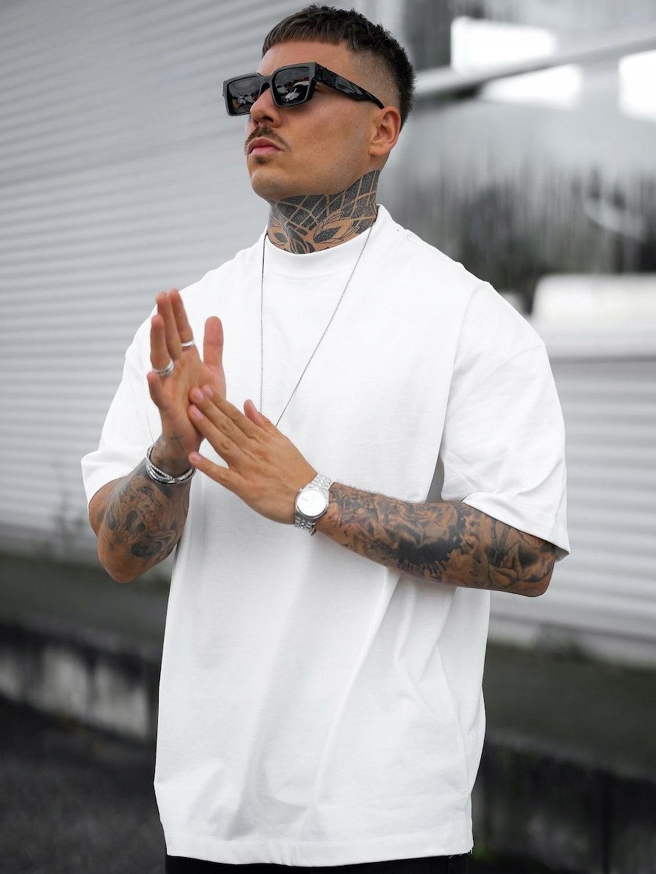 BIAŁY T-SHIRT PRINT