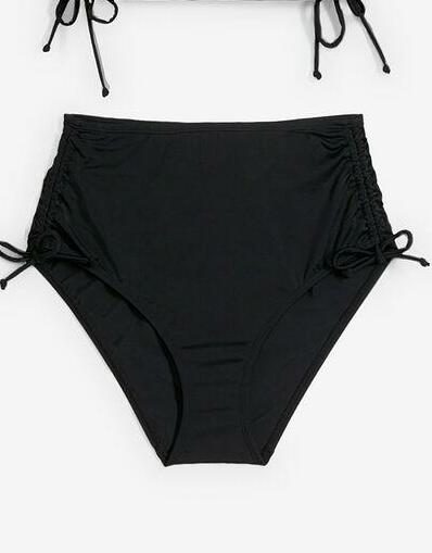 czarny dół od bikini marszczenie 