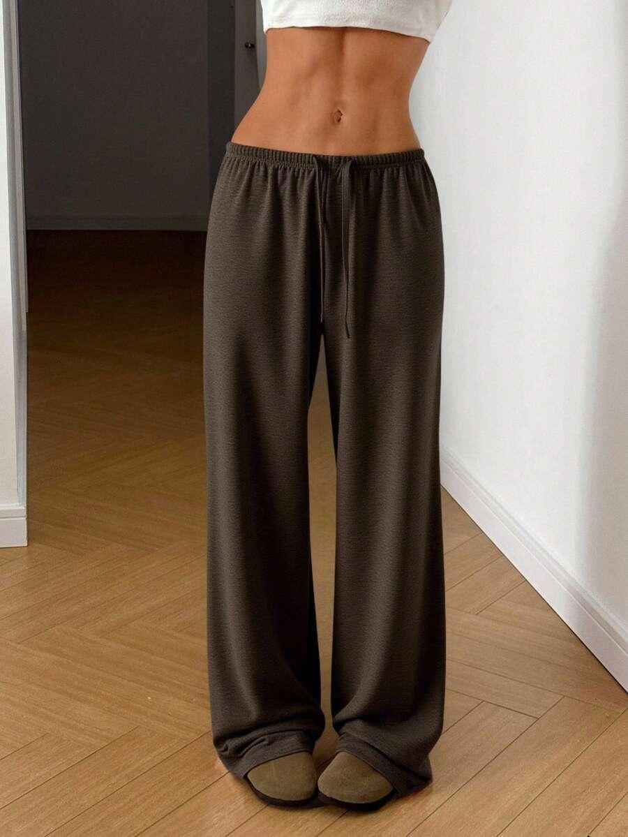 brązowe spodnie casual 