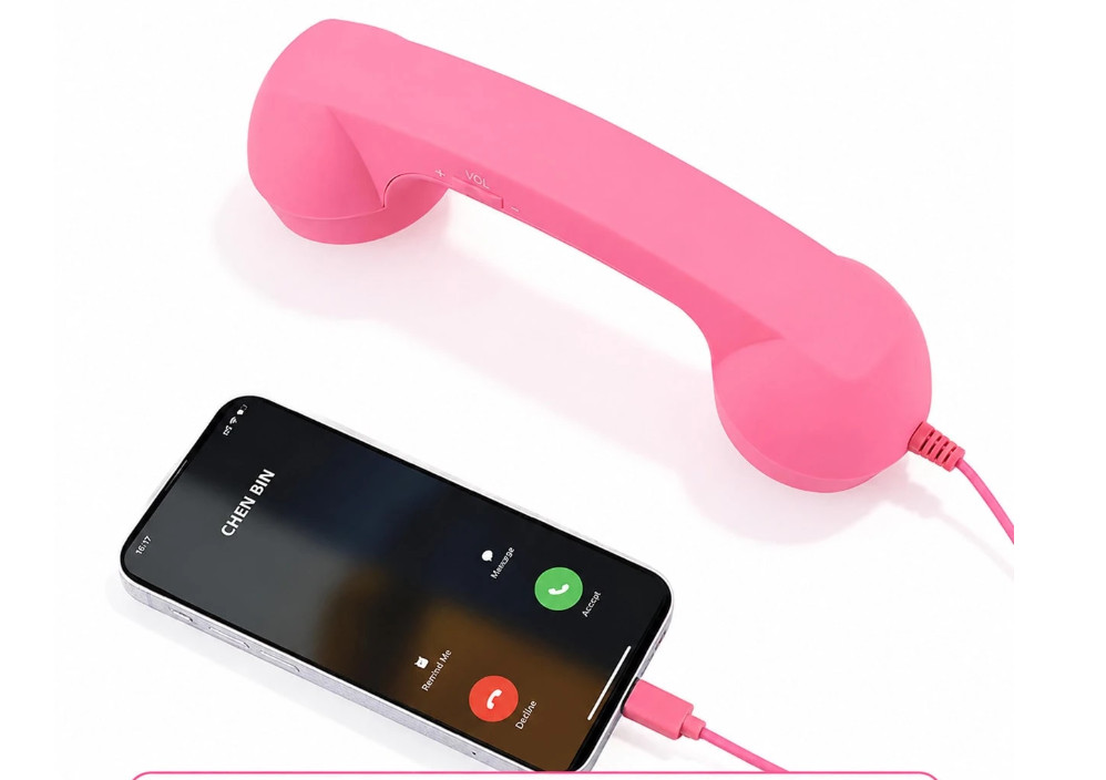 różowa słuchawka do telefonu